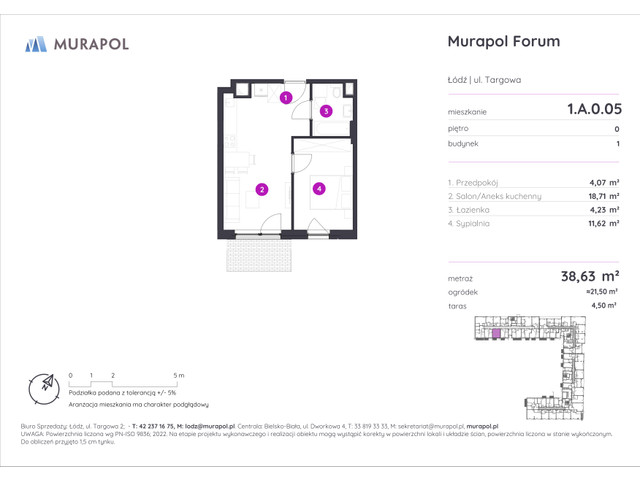 Mieszkanie w inwestycji Murapol Forum, symbol 1.A.0.05 » nportal.pl