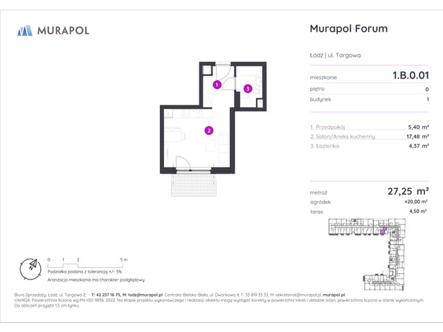 Mieszkanie w inwestycji Murapol Forum, symbol 1.B.0.01 » nportal.pl