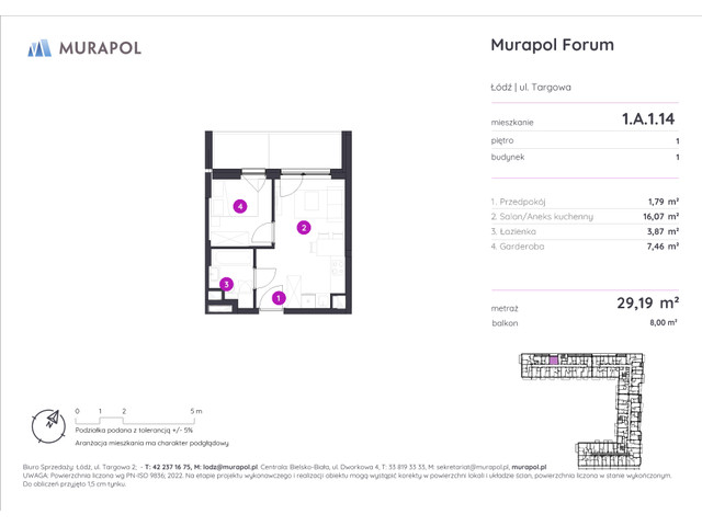 Mieszkanie w inwestycji Murapol Forum, symbol 1.A.1.14 » nportal.pl