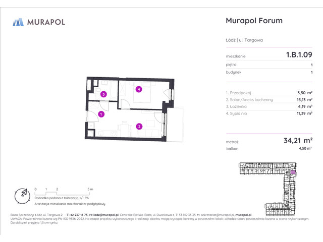 Mieszkanie w inwestycji Murapol Forum, symbol 1.B.1.09 » nportal.pl
