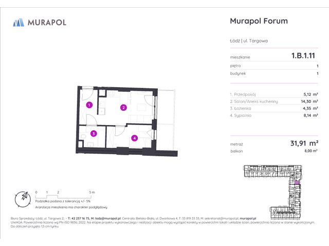 Mieszkanie w inwestycji Murapol Forum, symbol 1.B.1.11 » nportal.pl
