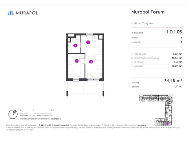 Mieszkanie w inwestycji Murapol Forum, symbol 1.D.1.03 » nportal.pl