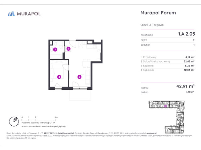 Mieszkanie w inwestycji Murapol Forum, symbol 1.A.2.05 » nportal.pl