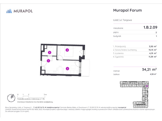 Mieszkanie w inwestycji Murapol Forum, symbol 1.B.2.09 » nportal.pl