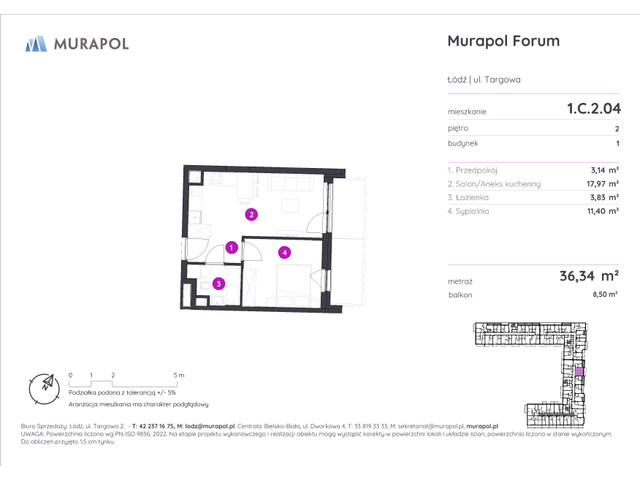 Mieszkanie w inwestycji Murapol Forum, symbol 1.C.2.04 » nportal.pl