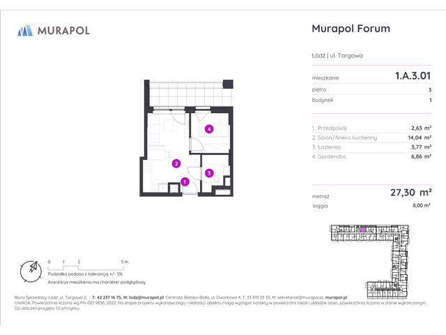Mieszkanie w inwestycji Murapol Forum, symbol 1.A.3.01 » nportal.pl