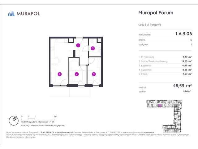 Mieszkanie w inwestycji Murapol Forum, symbol 1.A.3.06 » nportal.pl