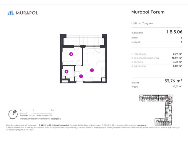 Mieszkanie w inwestycji Murapol Forum, symbol 1.B.3.06 » nportal.pl