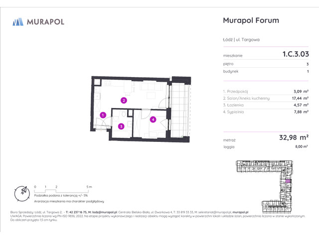 Mieszkanie w inwestycji Murapol Forum, symbol 1.C.3.03 » nportal.pl