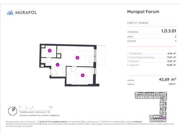 Mieszkanie w inwestycji Murapol Forum, symbol 1.D.3.01 » nportal.pl