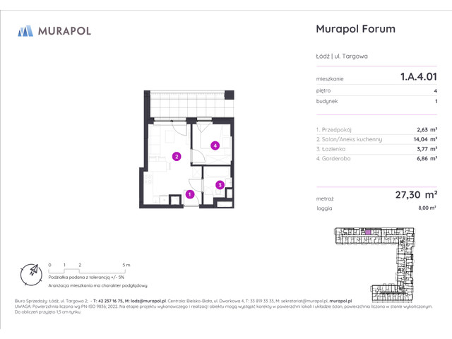 Mieszkanie w inwestycji Murapol Forum, symbol 1.A.4.01 » nportal.pl