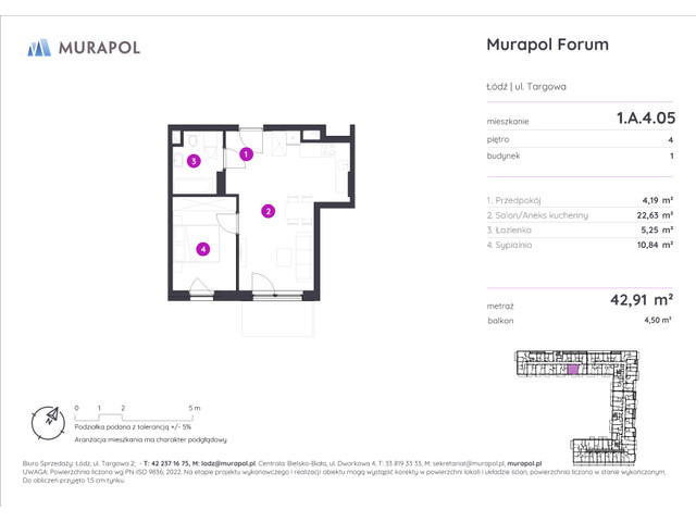 Mieszkanie w inwestycji Murapol Forum, symbol 1.A.4.05 » nportal.pl