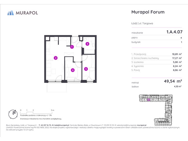 Mieszkanie w inwestycji Murapol Forum, symbol 1.A.4.07 » nportal.pl