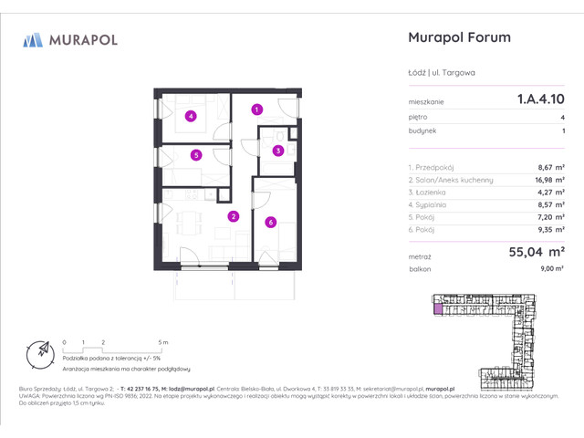 Mieszkanie w inwestycji Murapol Forum, symbol 1.A.4.10 » nportal.pl