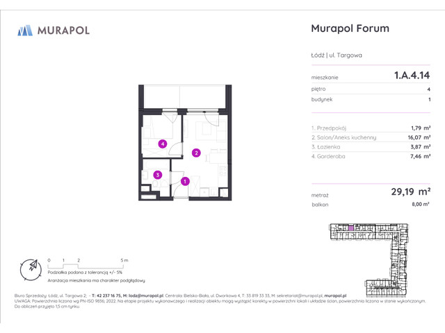 Mieszkanie w inwestycji Murapol Forum, symbol 1.A.4.14 » nportal.pl
