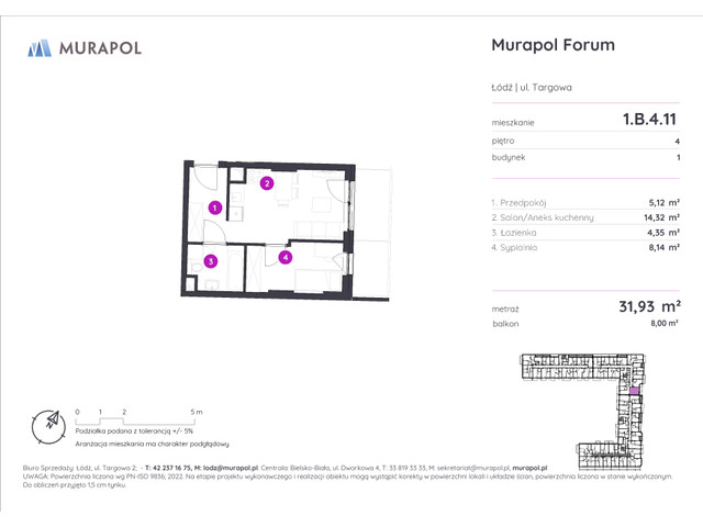Mieszkanie w inwestycji Murapol Forum, symbol 1.B.4.11 » nportal.pl