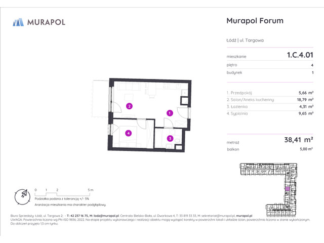 Mieszkanie w inwestycji Murapol Forum, symbol 1.C.4.01 » nportal.pl