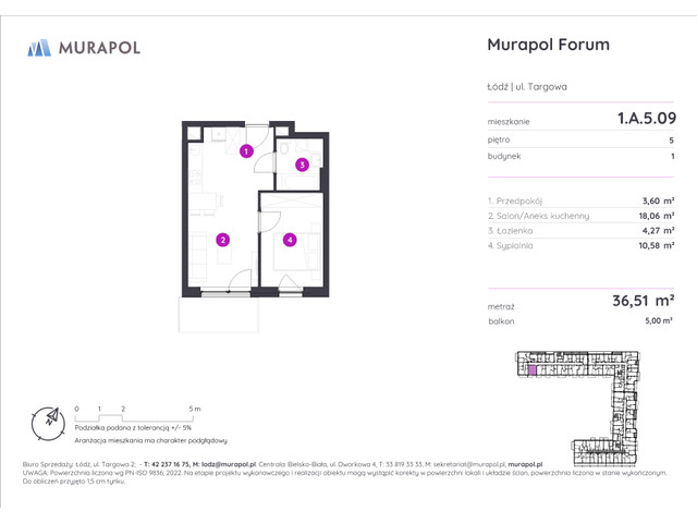 Mieszkanie w inwestycji Murapol Forum, symbol 1.A.5.09 » nportal.pl
