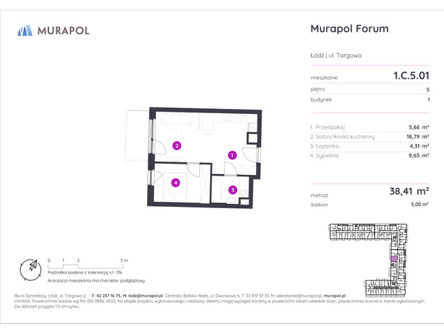 Mieszkanie w inwestycji Murapol Forum, symbol 1.C.5.01 » nportal.pl