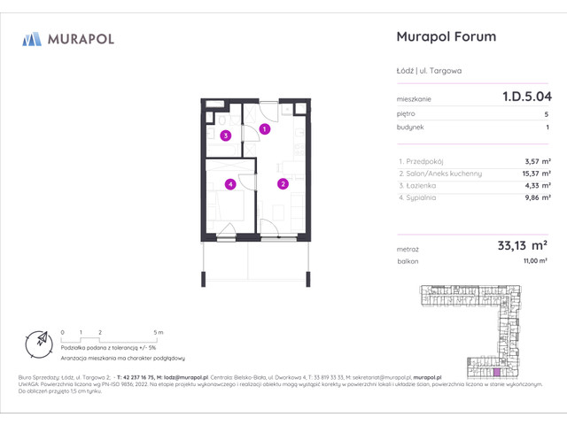 Mieszkanie w inwestycji Murapol Forum, symbol 1.D.5.04 » nportal.pl