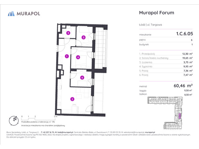 Mieszkanie w inwestycji Murapol Forum, symbol 1.C.6.05 » nportal.pl