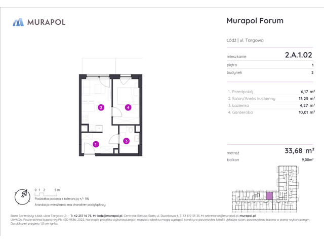 Mieszkanie w inwestycji Murapol Forum, symbol 2.A.1.02 » nportal.pl