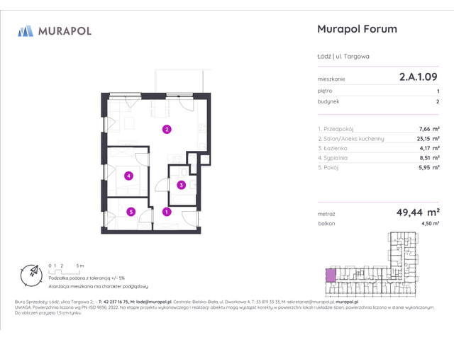 Mieszkanie w inwestycji Murapol Forum, symbol 2.A.1.09 » nportal.pl