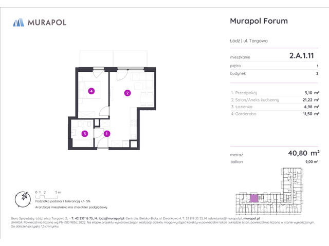 Mieszkanie w inwestycji Murapol Forum, symbol 2.A.1.11 » nportal.pl