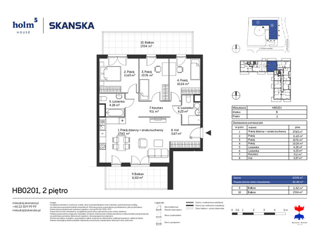 Mieszkanie w inwestycji Holm House, symbol HB0201 » nportal.pl