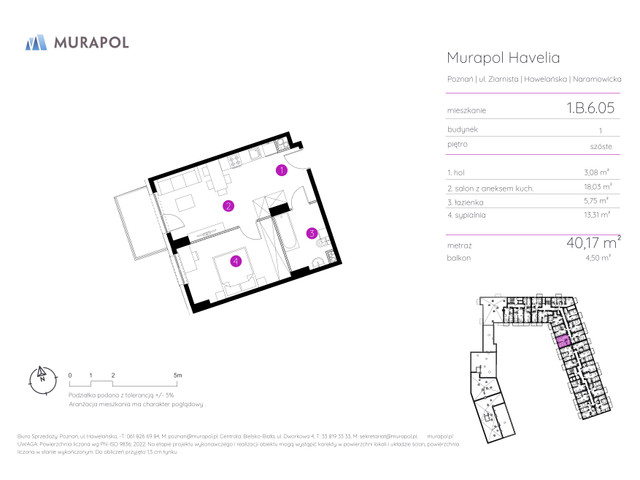 Mieszkanie w inwestycji Murapol Havelia, symbol 1.B.6.05 » nportal.pl