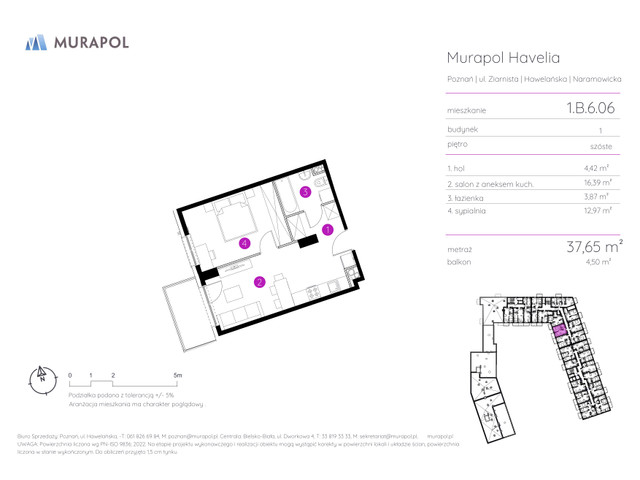 Mieszkanie w inwestycji Murapol Havelia, symbol 1.B.6.06 » nportal.pl
