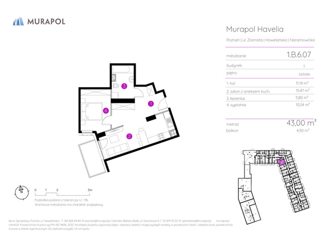 Mieszkanie w inwestycji Murapol Havelia, symbol 1.B.6.07 » nportal.pl