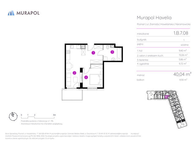 Mieszkanie w inwestycji Murapol Havelia, symbol 1.B.7.08 » nportal.pl