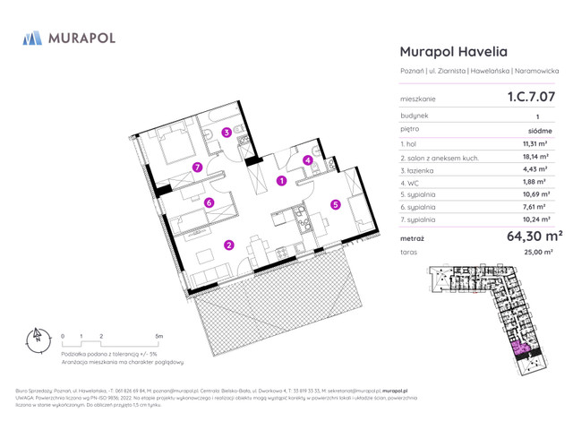 Mieszkanie w inwestycji Murapol Havelia, symbol 1.C.7.07 » nportal.pl