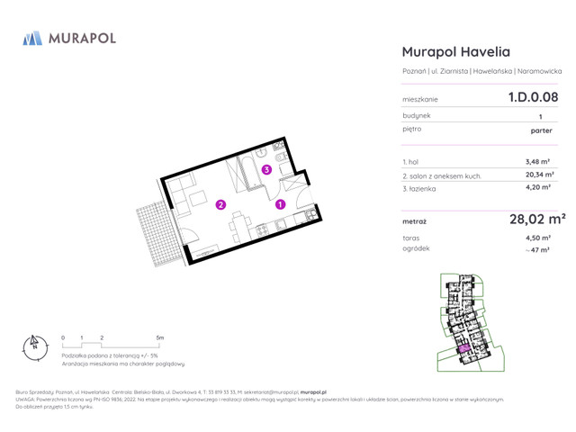 Mieszkanie w inwestycji Murapol Havelia, symbol 1.D.0.08 » nportal.pl