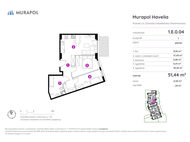 Mieszkanie w inwestycji Murapol Havelia, symbol 1.E.0.04 » nportal.pl
