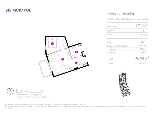 Mieszkanie w inwestycji Murapol Havelia, symbol 1.D.1.02 » nportal.pl