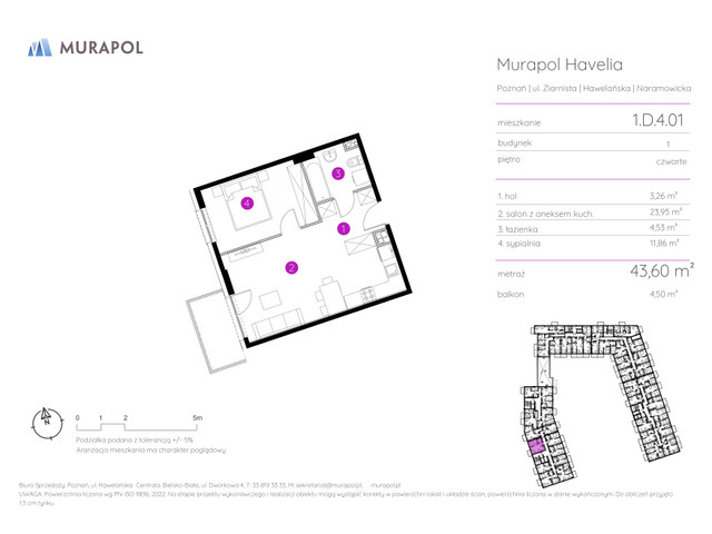 Mieszkanie w inwestycji Murapol Havelia, symbol 1.D.4.01 » nportal.pl