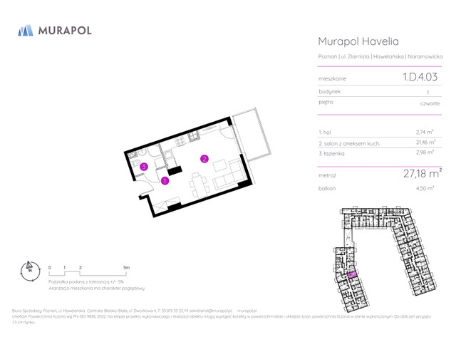 Mieszkanie w inwestycji Murapol Havelia, symbol 1.D.4.03 » nportal.pl
