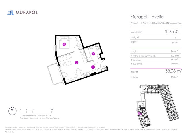 Mieszkanie w inwestycji Murapol Havelia, symbol 1.D.5.02 » nportal.pl