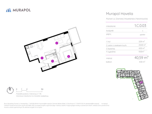 Mieszkanie w inwestycji Murapol Havelia, symbol 1.C.0.03 » nportal.pl