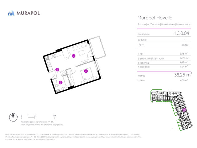 Mieszkanie w inwestycji Murapol Havelia, symbol 1.C.0.04 » nportal.pl