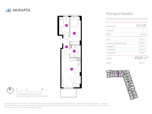 Mieszkanie w inwestycji Murapol Havelia, symbol 1.A.1.01 » nportal.pl