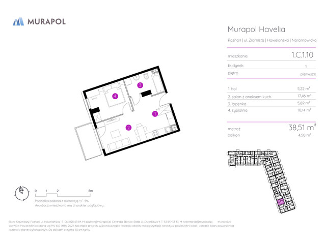 Mieszkanie w inwestycji Murapol Havelia, symbol 1.C.1.10 » nportal.pl