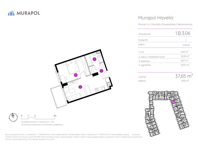 Mieszkanie w inwestycji Murapol Havelia, symbol 1.B.3.06 » nportal.pl
