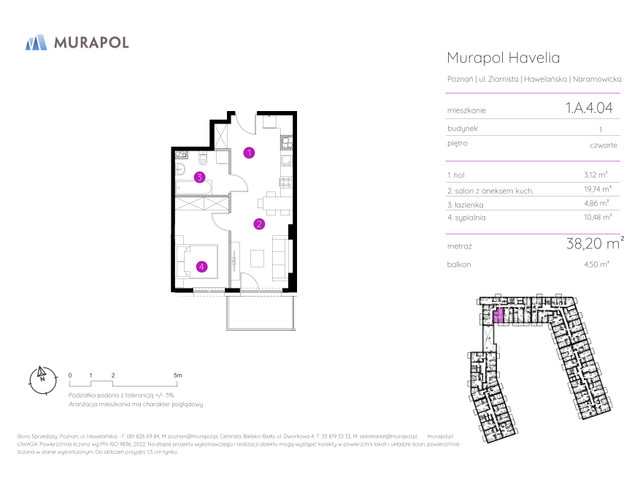 Mieszkanie w inwestycji Murapol Havelia, symbol 1.A.4.04 » nportal.pl