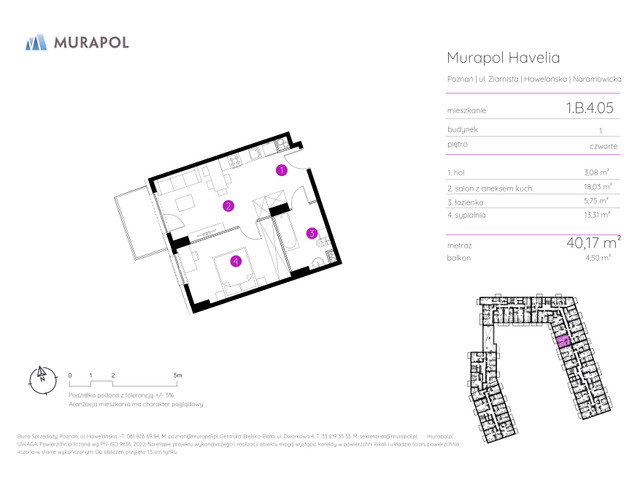 Mieszkanie w inwestycji Murapol Havelia, symbol 1.B.4.05 » nportal.pl