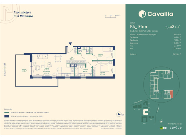 Mieszkanie w inwestycji Cavallia, symbol B6_M101 » nportal.pl