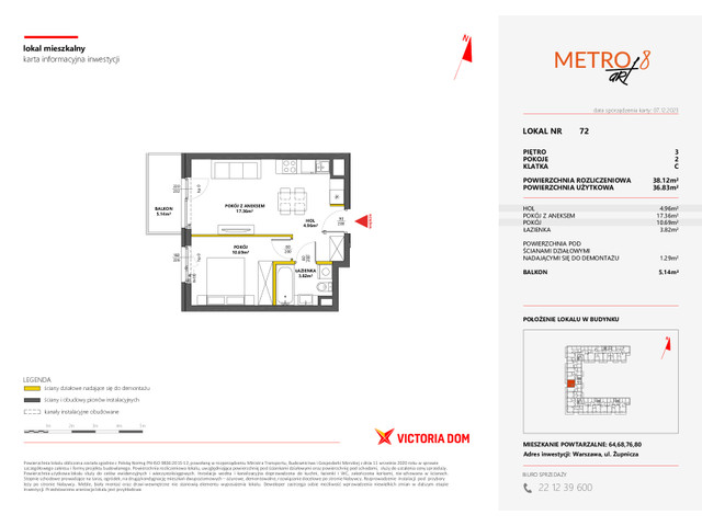 Mieszkanie w inwestycji METRO ART, symbol 8M.72 » nportal.pl