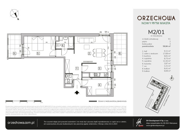 Mieszkanie w inwestycji Orzechowa, symbol M2/01 » nportal.pl